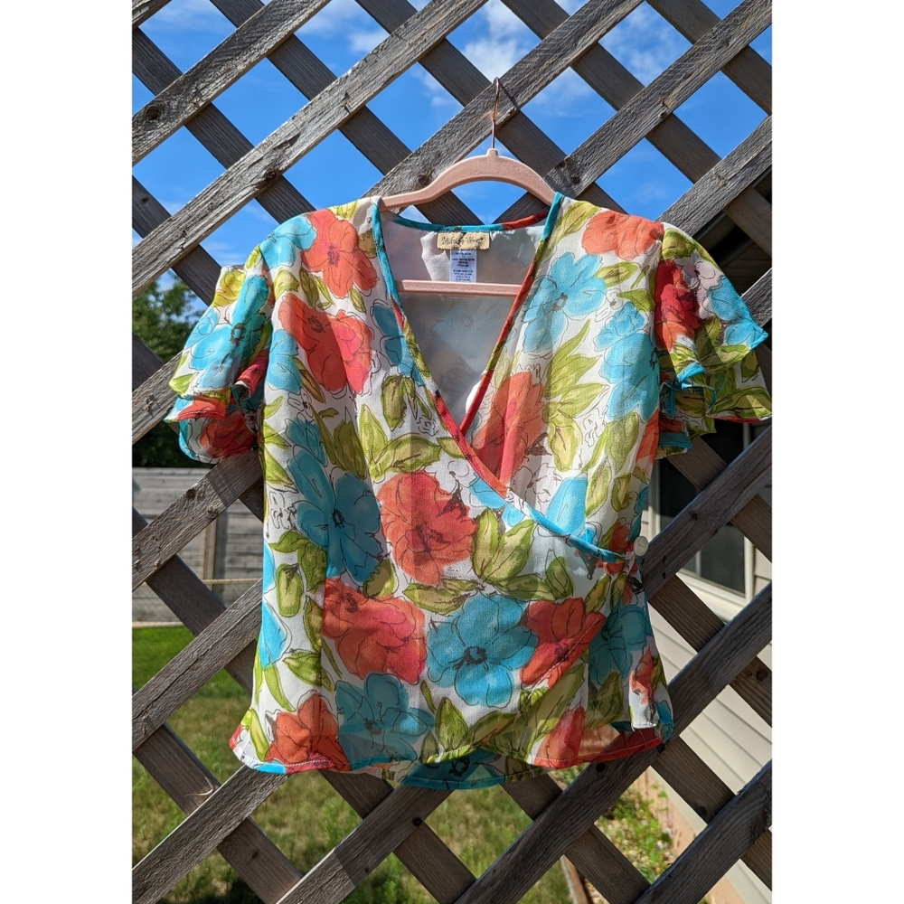 Vintage Flowy Wrap Blouse
